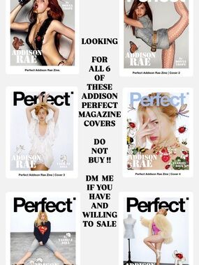 Addison Rae Perfect Magazine Covers #1-6 - Looking For NOT FOR SALE